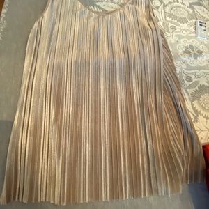 Gold accordion pleated tank top from Chico’s